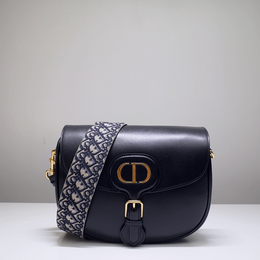 Large Dior Bobby Bag Black Box Calfskin